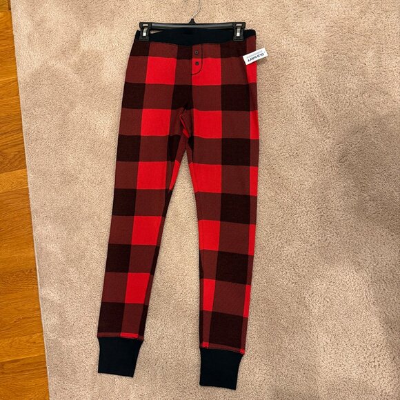 Old Navy: Red & Black Waffle Pajama Leggings - Size: Small - Picture 1 of 5